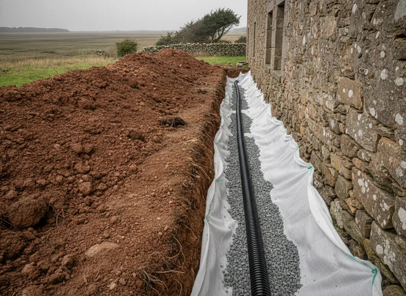Drainage d'une longère à Pontchâteau