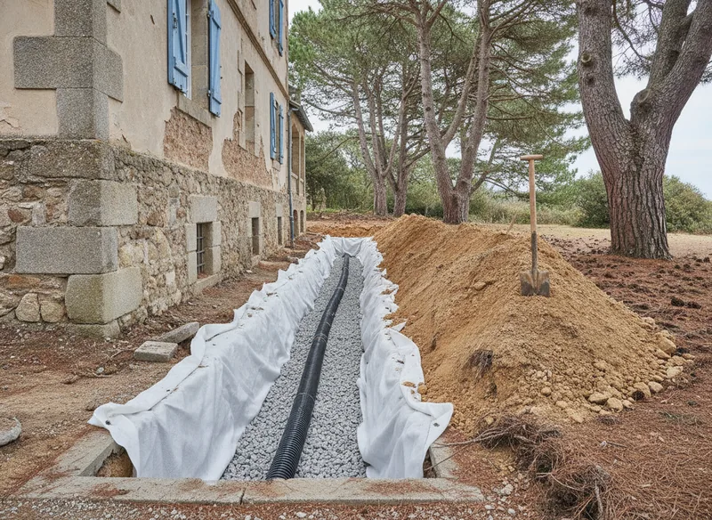 Drainage périphérique d'une villa à La Baule-Escoublac