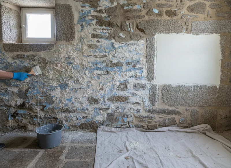 Traitement du salpêtre dans une maison de pêcheur à Ploemeur