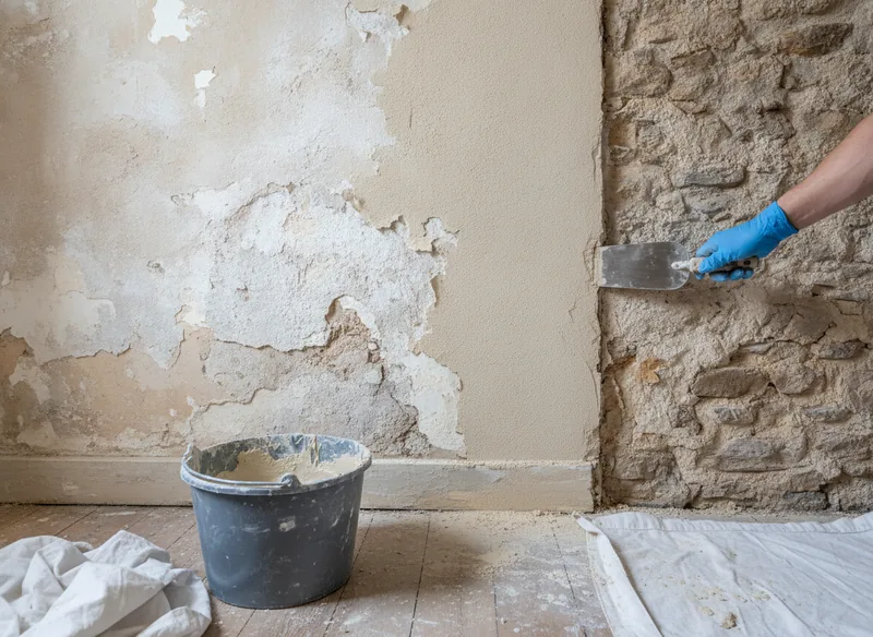 Traitement du salpêtre dans une maison de bourg à Ploërmel